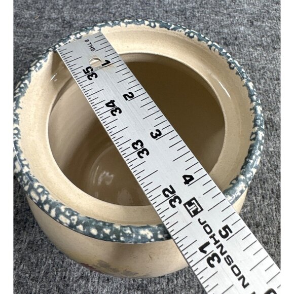 Vintage Handcrafted Rooster Design Stoneware Cookie Jar With Lid - Picture 4 of 7